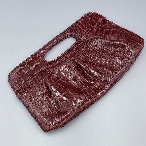 Handbags - Red Snakeskin Pattern Clutch